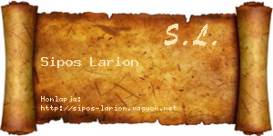 Sipos Larion névjegykártya